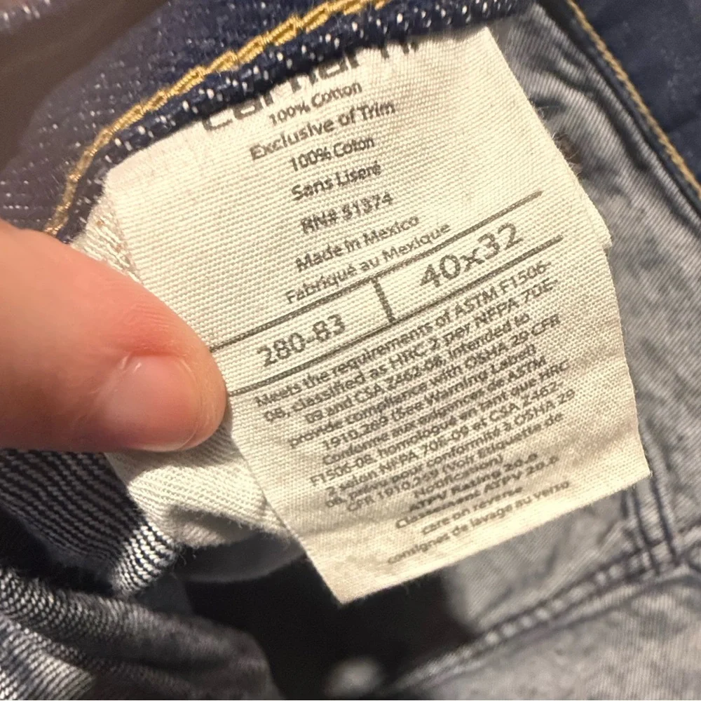 Carhartt FR Jeans Mens 40x32 (fit 38x32) blue heavy durable Straight cotton work